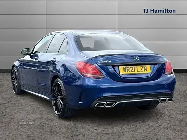 Used Mercedes C220 AMG line 194 HP (142 kW) 2021 Blue Sedan
