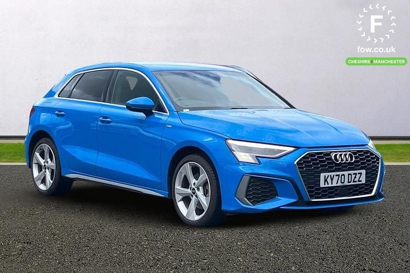 Blue Used 2020 Audi A3 e-tron S-Line Hatchback | £20,199 (Fair price) - Image 1/4