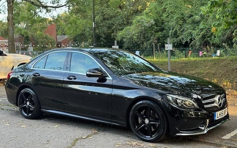 Black Used 2015 Mercedes C220 AMG line Sedan | £12,295 (Fair price) - Image 1/4