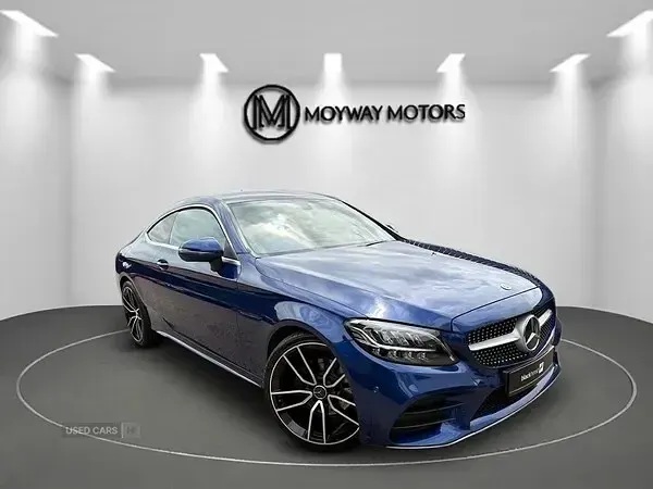Used Mercedes C220 AMG line 194 HP (142 kW) 2021 Blue Coupe