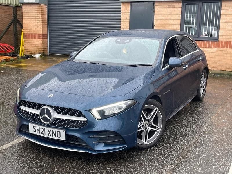 Used Mercedes A200 AMG Line Premium 150 HP (110 kW) 2021 Blue Hatchback