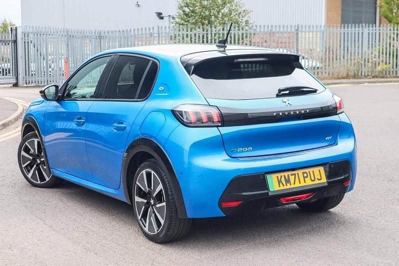 Blue Used 2021 Peugeot e-208 GT Hatchback | £12,402 (Fair price) - Image 1/4