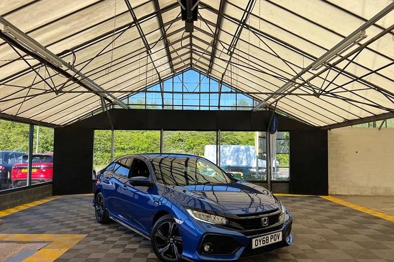 Begagnad Honda Civic Sport 182 HK (133 kW) 2018 Blå Halvkombi