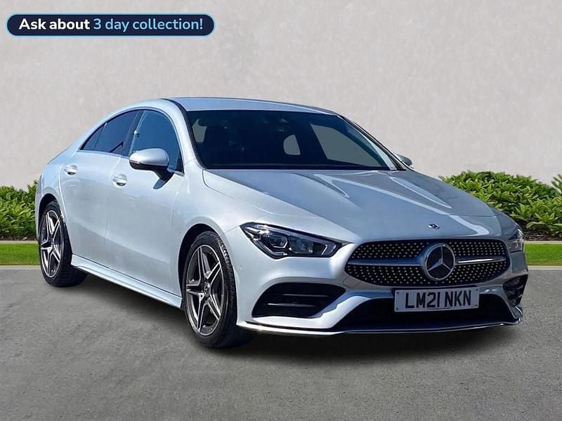 Silver Used 2021 Mercedes CLA180 AMG line Sedan | £21,486 (Good price) - Image 1/4