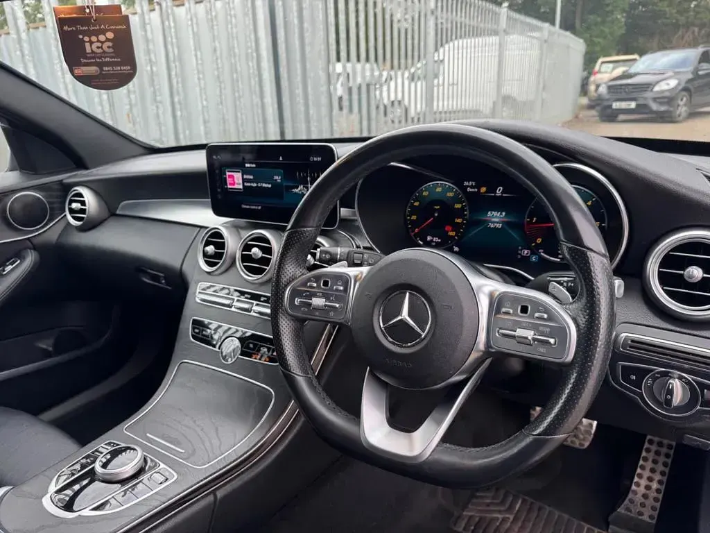 Used Mercedes C220 AMG line 194 HP (142 kW) 2019 Black Estate