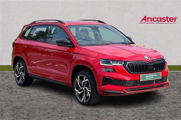 Red Used 2024 Skoda Karoq SportLine SUV | £29,475 (A bit pricey) - Image 1/4