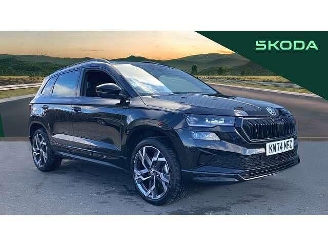 Black Used 2024 Skoda Karoq SportLine SUV | £29,495 (Fair price) - Image 1/4