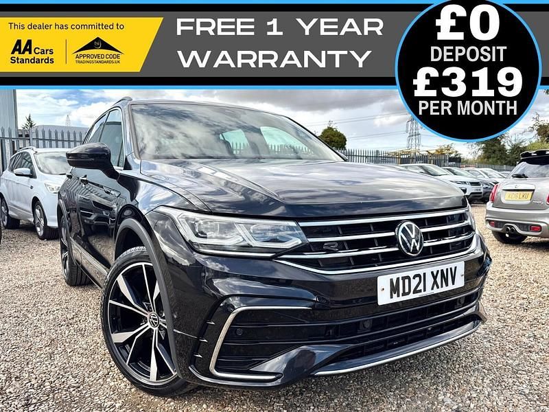 Black Used 2021 VW Tiguan R-line SUV | £17,490 (Fair price) - Image 1/4