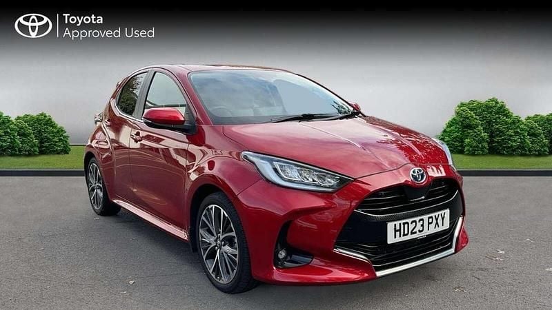 Red Used 2023 Toyota Yaris Hybrid Hatchback | £20,126 (Good price) - Image 1/4