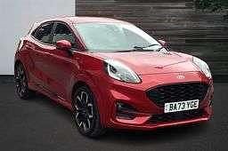 Red Used 2023 Ford Puma Gen-E ST-Line X SUV | £19,249 (Fair price) - Image 1/4