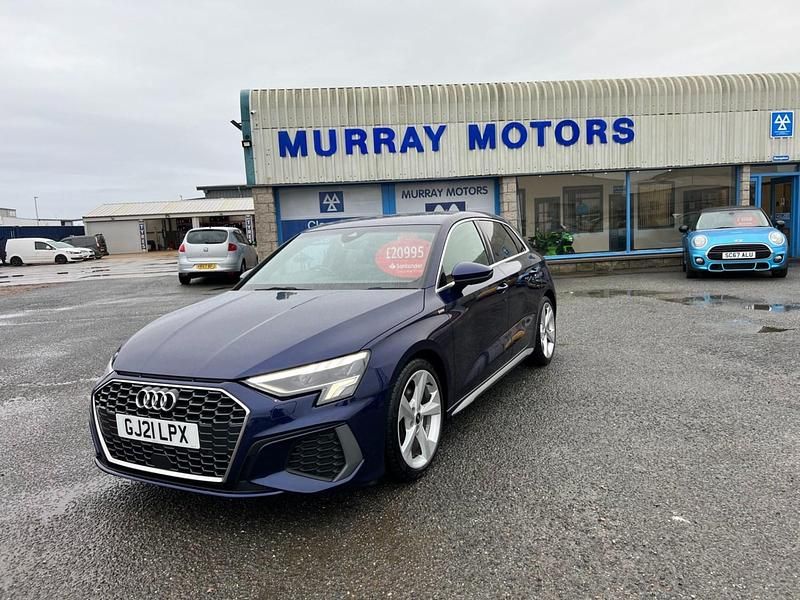 Used Audi A3 S-Line 150 HP (110 kW) 2021 Blue Hatchback