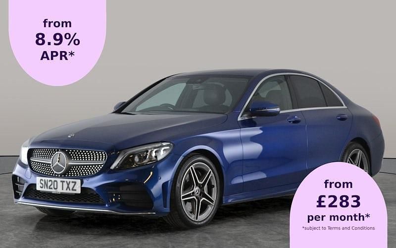 Blue Used 2020 Mercedes C300 AMG line Sedan | £19,332 (Fair price) - Image 1/3