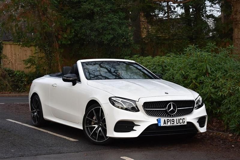 Polar white with black nappa leather Used 2019 Mercedes E450 AMG Cabriolet | £27,990 - Image 1/4