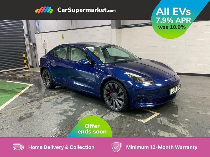 Blue Used 2021 Tesla Model 3 Performance Sedan | £23,197 (Fair price) - Image 1/3