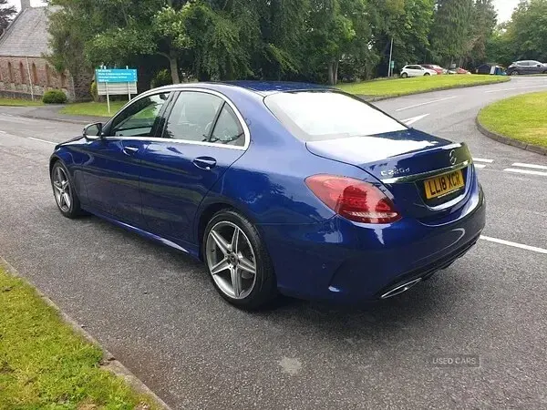 Used Mercedes C220 AMG line 170 HP (125 kW) 2018 Blue Sedan