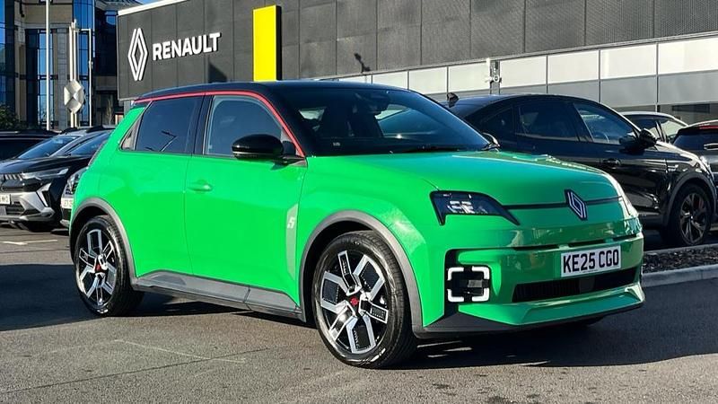 New Renault R5 Urban 89 kW (122 HP) 2025 Twotone metallic  pop green with black roof + red roof line  Hatchback