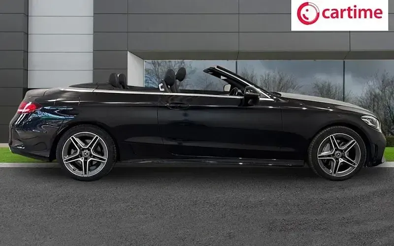 Used Mercedes C200 AMG line 198 HP (145 kW) 2019 Black Cabriolet
