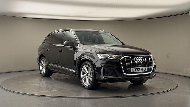 Mythos black metallic/mythos black metallic Used 2022 Audi Q7 S-Line SUV | £39,650 (Good price) - Image 1/4