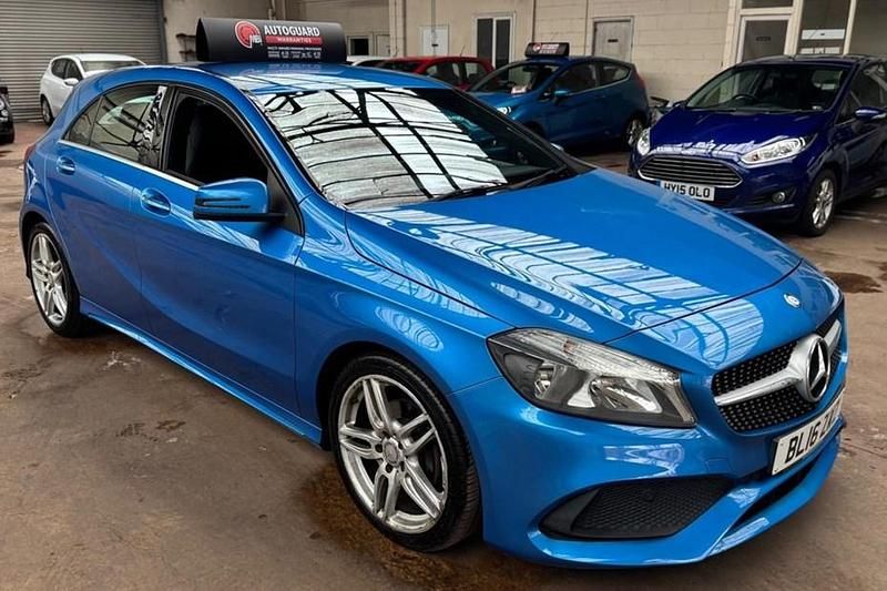Used Mercedes A200 AMG line 136 HP (100 kW) 2016 Blue Hatchback