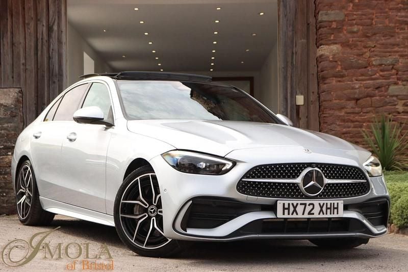 Silver Used 2022 Mercedes C300e AMG line Sedan | £31,490 (A bit pricey) - Image 1/4