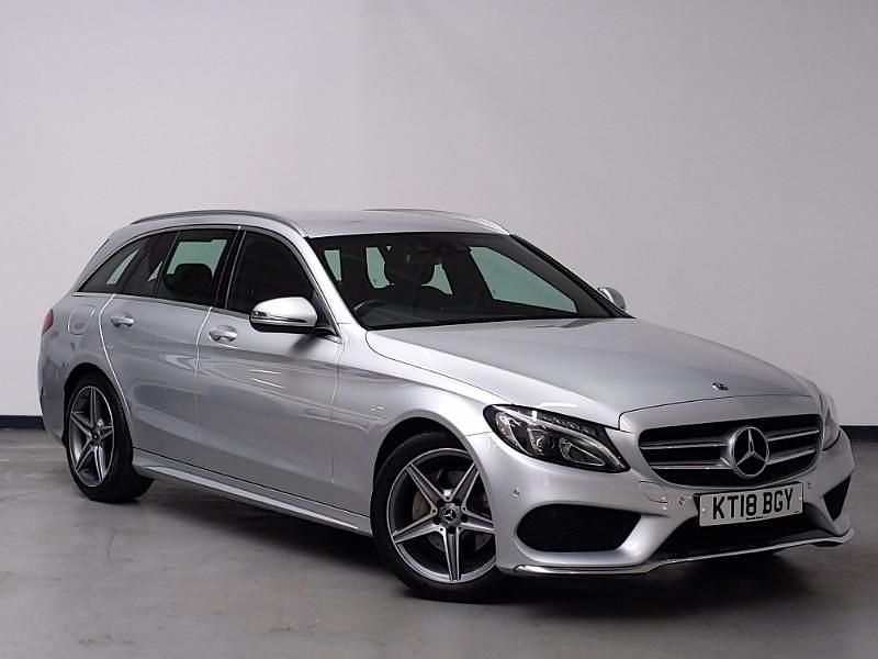 Used Mercedes C220 AMG line 170 HP (125 kW) 2018 Silver Estate