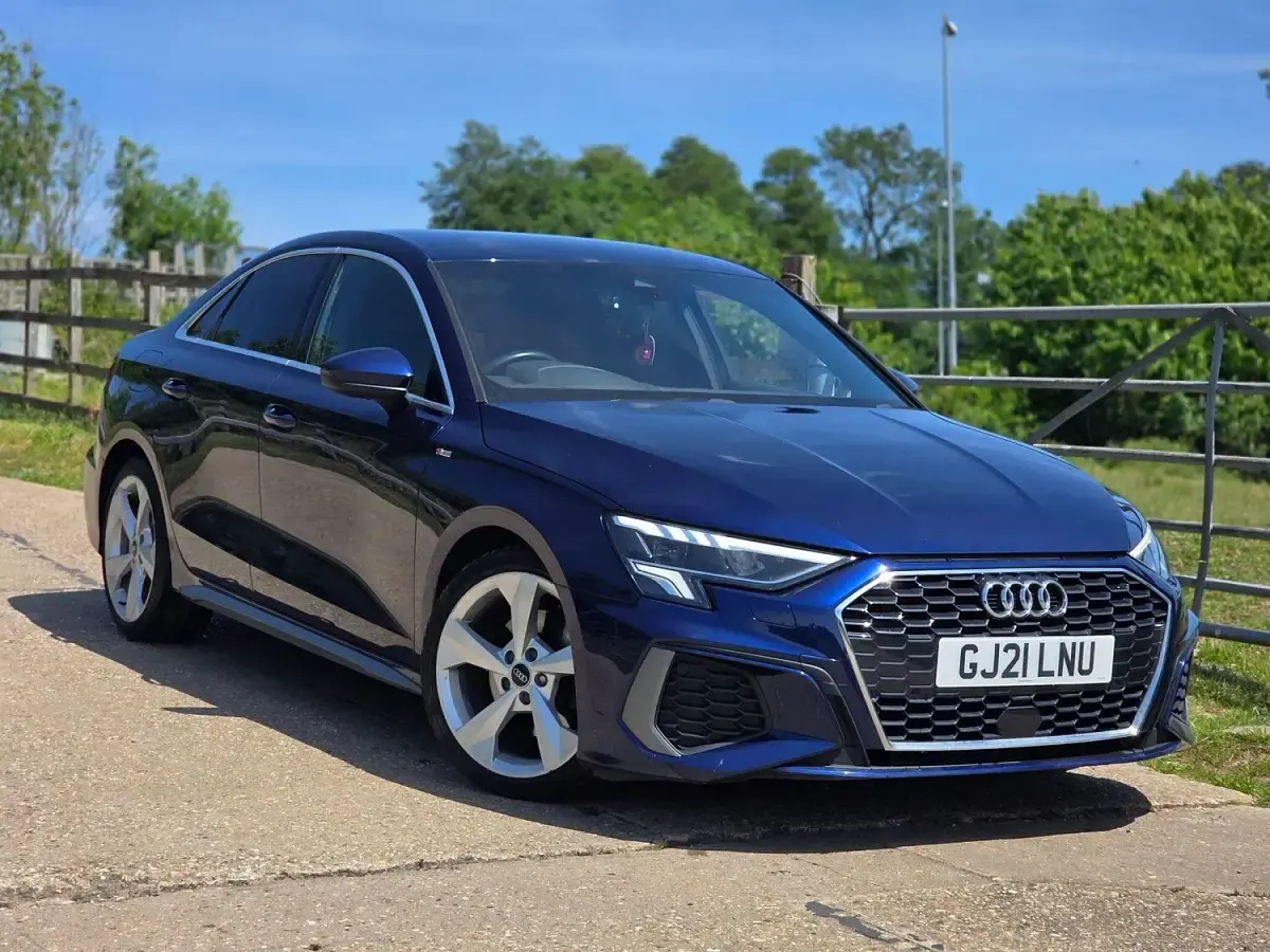 Used Audi A3 S-Line 150 HP (110 kW) 2021 Blue Sedan