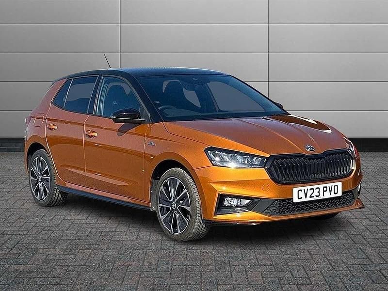 Used Skoda 110 R Monte Carlo 81 HP (59 kW) 2023 Phoenix orange metallic body / black magic pearl effect roof Hatchback