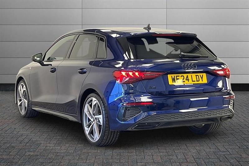 Used Audi A3 Black Edition 150 HP (110 kW) 2024 Navarra blue Hatchback