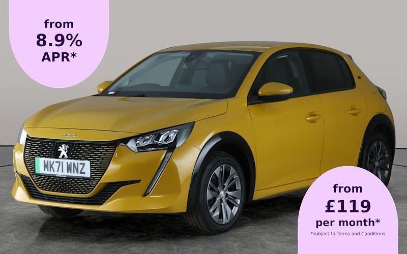 Yellow Used 2021 Peugeot e-208 Allure Hatchback | £9,351 (Fair price) - Image 1/2