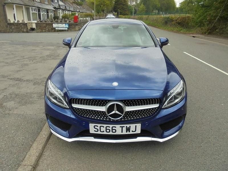 Used Mercedes C250 AMG line 201 HP (147 kW) 2017 Blue Coupe