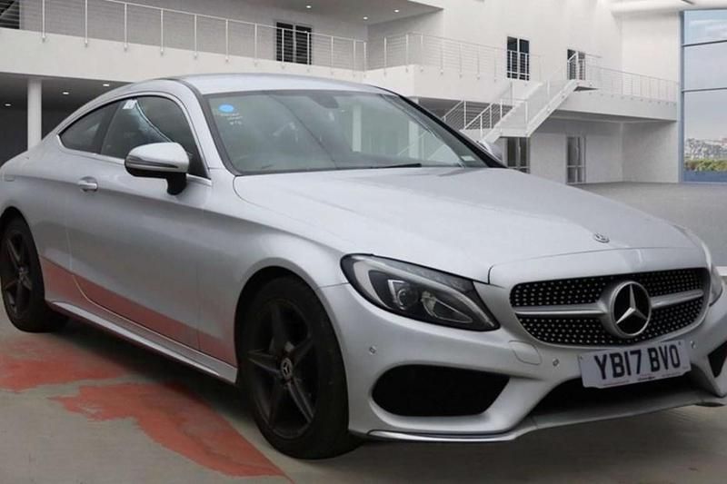 Used Mercedes C220 AMG line 170 HP (125 kW) 2017 Silver Coupe
