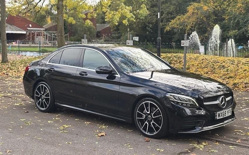 Black Used 2018 Mercedes C220 AMG line Sedan | £13,195 (Fair price) - Image 1/4