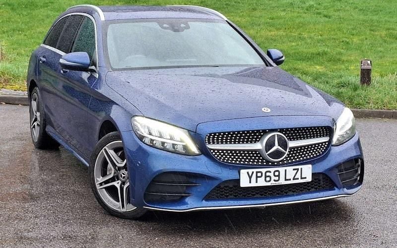 Used Mercedes C220 AMG line 194 HP (142 kW) 2019 Blue Estate