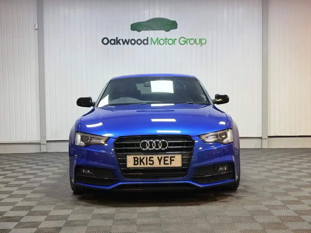 Used Audi A5 Black Edition 177 HP (130 kW) 2015 Blue Coupe