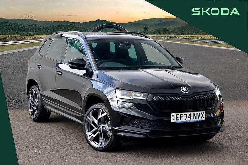Black magic pearl effect Used 2024 Skoda Karoq SportLine SUV | £25,995 (Fair price) - Image 1/4