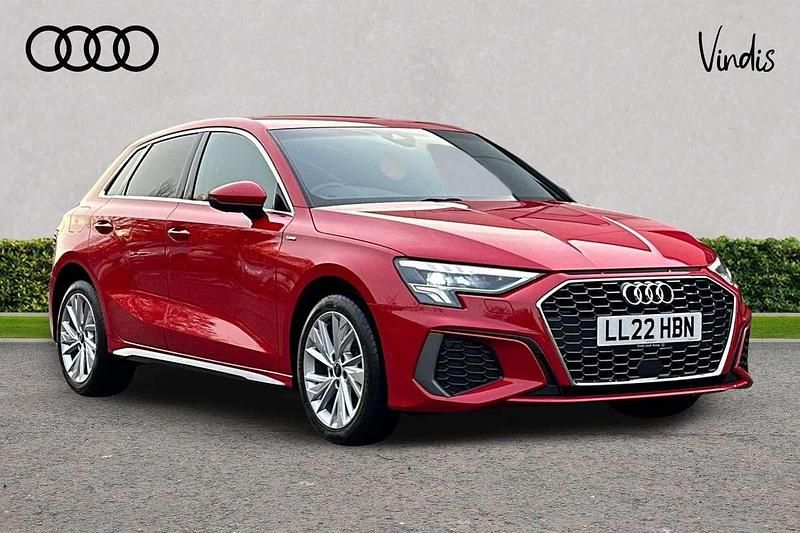 Red Used 2022 Audi A3 e-tron S-Line Hatchback | £20,477 (Fair price) - Image 1/4