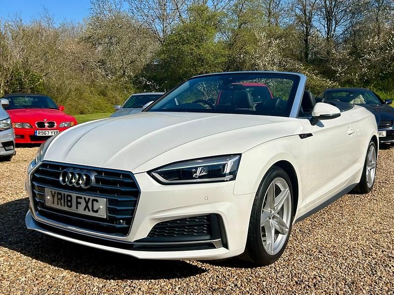 Used Audi A5 Cabriolet S-Line 190 HP (139 kW) 2018 White Cabriolet