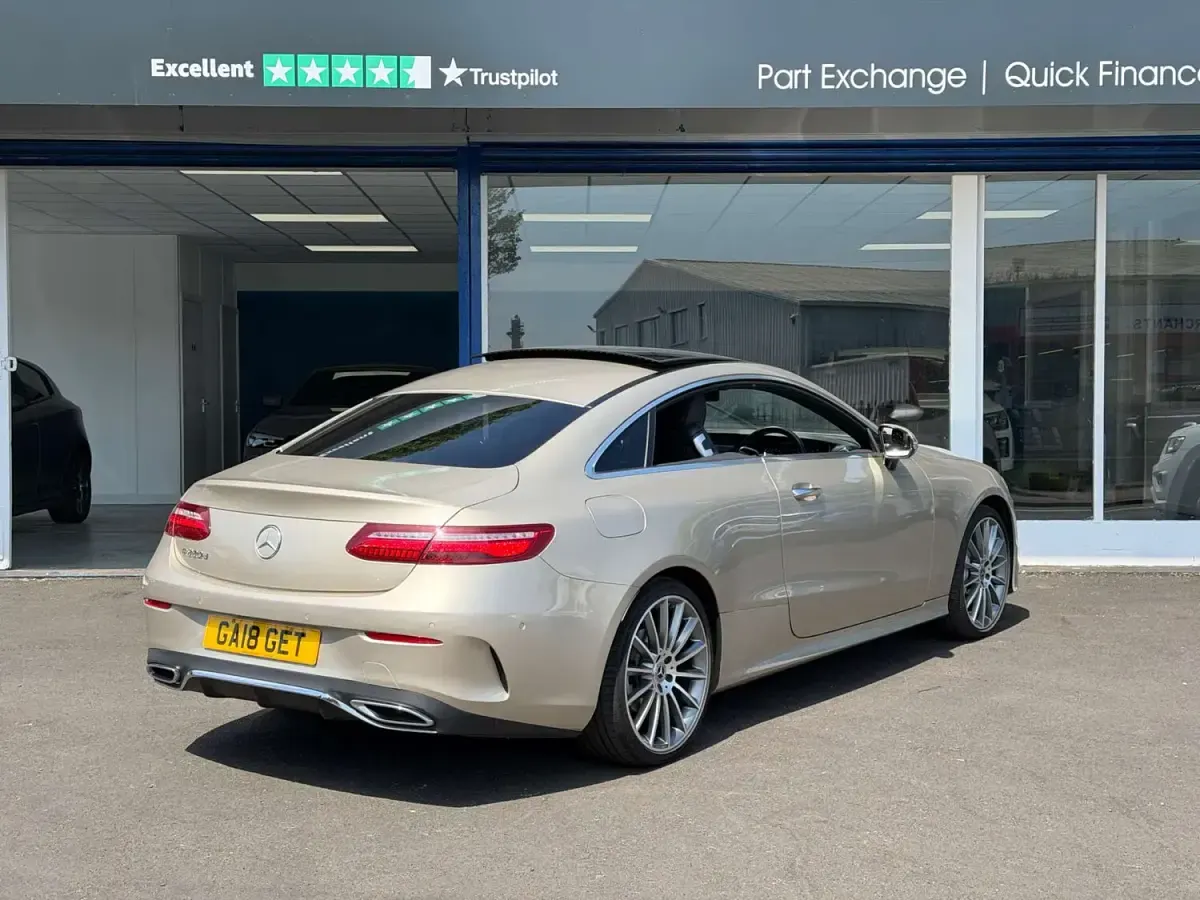 Used Mercedes E220 AMG Line Premium 194 HP (142 kW) 2018 Silver Coupe