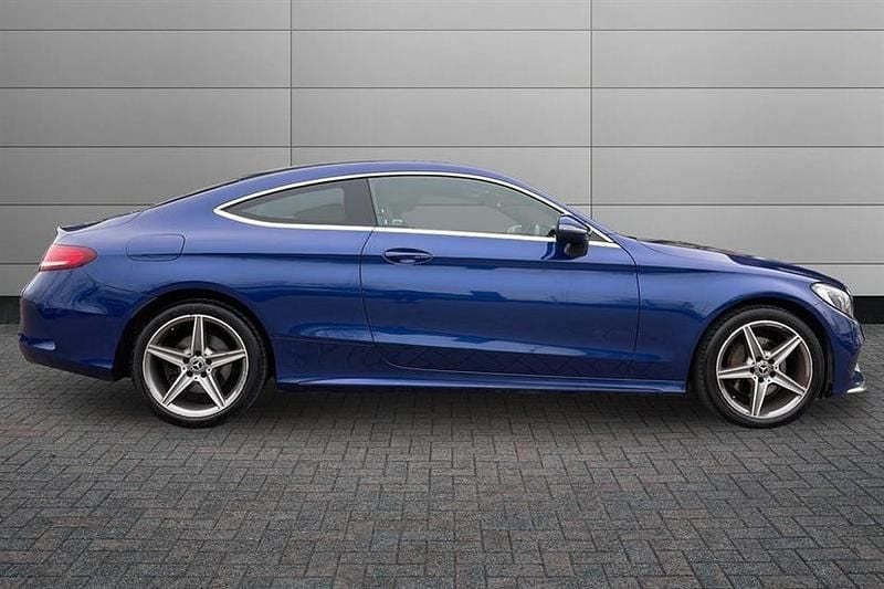 Used Mercedes C200 AMG line 184 HP (135 kW) 2018 Brilliant blue Coupe