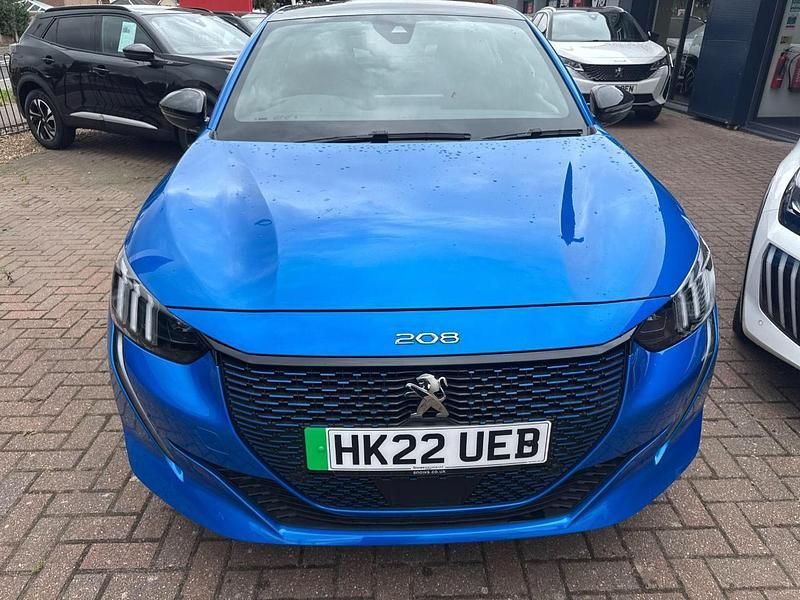 Blue Used 2022 Peugeot e-208 GT Hatchback | £13,495 (Fair price) - Image 1/3