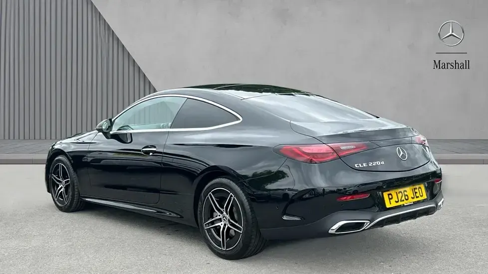 Used Mercedes CLE220 AMG line 197 HP (144 kW) 2026 Obsidian black metallic Coupe
