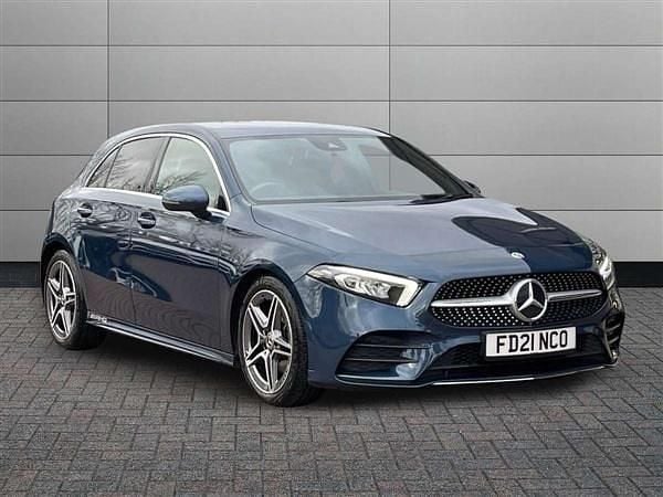 Denim blue Used 2021 Mercedes A180 AMG line Hatchback | £18,395 (Fair price) - Image 1/4