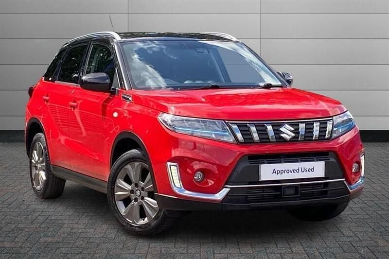 Bright red with metallic cosmic black pearl roof Used 2021 Suzuki Vitara SZ-T SUV | £13,750 (Fair price) - Image 1/4
