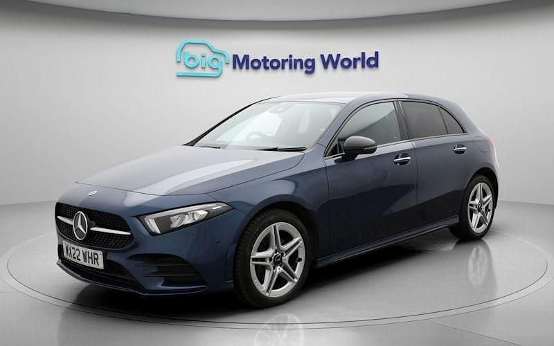 Used Mercedes A250 AMG Line Premium 218 HP (160 kW) 2022 Blue Hatchback