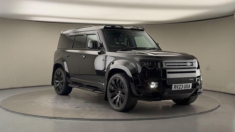 Santorini black Used 2023 Land Rover Defender HSE Dynamic SUV | £70,000 - Image 1/4