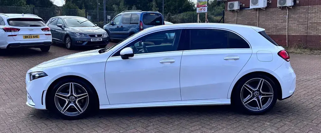 Used Mercedes A200 AMG line 163 HP (119 kW) 2019 White Hatchback
