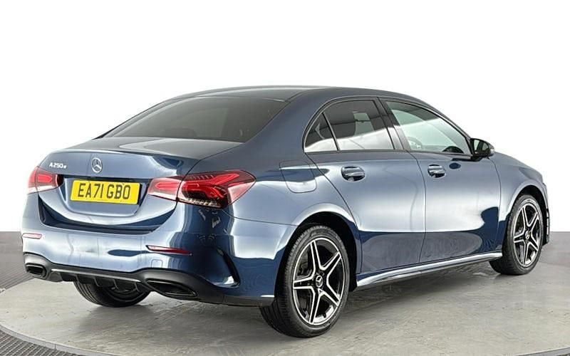 Used Mercedes A250 AMG line 218 HP (160 kW) 2021 Blue Sedan