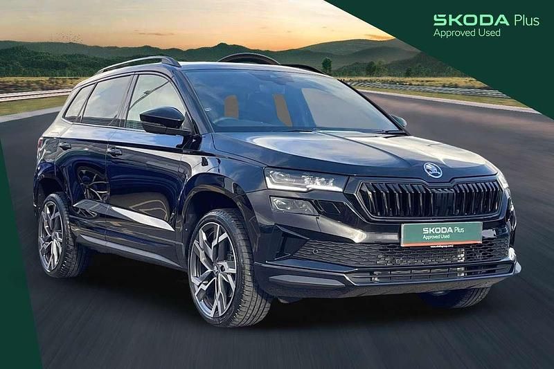 Black Used 2024 Skoda Karoq SportLine SUV | £29,334 (A bit pricey) - Image 1/3