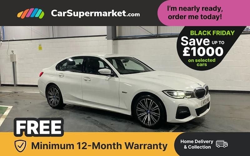 White Used 2021 BMW 330e M Sport Sedan | £14,676 (Fair price) - Image 1/3