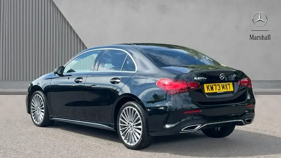 Used Mercedes A250 AMG Line Premium Plus 218 HP (160 kW) 2023 Cosmos black metallic